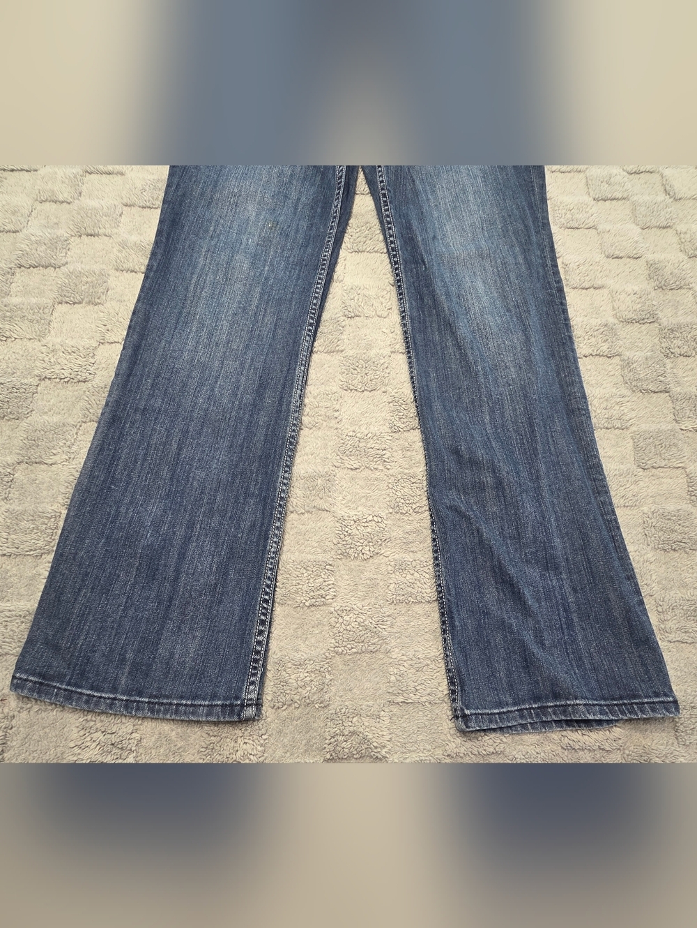 Seven7 Women's Blue Jeans Rhinestone Size 12 Boot Cut Medium Wash - Picture 7 of 14